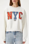 Kadın Cool Ekru Turuncu Şardonlu  Sweatshirt 
