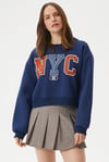 Kadın Cool Lacivert Turuncu Şardonlu  Sweatshirt 