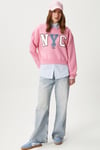 Kadın Cool Pembe Şardonlu  Sweatshirt 