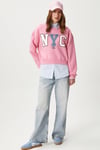 Kadın Cool Pembe Şardonlu  Sweatshirt 