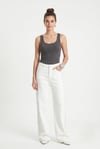 Kadın Cotton Premium Doku Antrasit Pamuklu Basic Fitilli Atlet