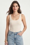 Kadın Cotton Premium Doku Krem Pamuklu Basic Fitilli Atlet
