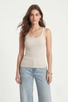 Kadın Cotton Premium Doku Krem Pamuklu Basic Fitilli Atlet