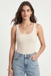Kadın Cotton Premium Doku Krem Pamuklu Basic Fitilli Atlet