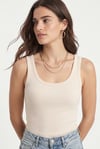 Kadın Cotton Premium Doku Krem Pamuklu Basic Fitilli Atlet