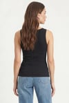 Kadın Cotton Premium Doku Siyah Pamuklu Basic Fitilli Atlet