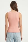 Kadın Cotton Premium Doku Somon Pamuklu Basic Fitilli Atlet