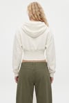 Kadın Crew Korseli Slim Kalıp Ekru Kapüşonlu Sweatshirt