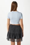 Kadın Deal Lux Touch Yumuşak Doku Crop Mavi Bluz
