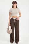 Kadın Deal Lux Touch Yumuşak Doku Crop Bej Bluz