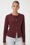 Kadın Dean Premium Çift Taraf Fermuarlı Bordo Bluz