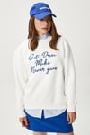 Kadın Dress Nakışlı Ekru Mavi Sweatshirt