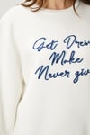 Kadın Dress Nakışlı Ekru Mavi Sweatshirt