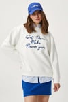Kadın Dress Nakışlı Ekru Mavi Sweatshirt