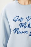 Kadın Dress Nakışlı Mavi Sweatshirt