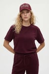 Kadın Elix Modal Touch Bisiklet Yaka Bel Lastikli Cepli Bordo Alt Üst Takım