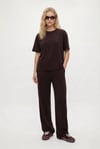 Kadın Elix Modal Touch Bisiklet Yaka Bel Lastikli Cepli Kahverengi Alt Üst Takım