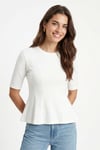 Kadın Ella Beyaz Peplum Bluz 