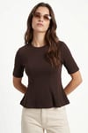 Kadın Ella Kahverengi Peplum Bluz 