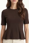 Kadın Ella Kahverengi Peplum Bluz 