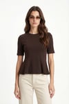 Kadın Ella Kahverengi Peplum Bluz 
