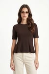 Kadın Ella Kahverengi Peplum Bluz 
