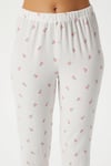 Kadın Enda Fırfırlı Çiçek Desen Alt Üst Pijama Takımı