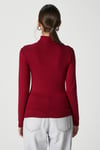 Kadın Feel Lux Touch Dik Yaka Bordo Uzun Kol Soft Bluz