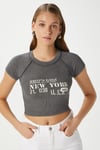 Kadın Fifth Yıkamalı Antrasit Crop Top