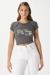 Kadın Fifth Yıkamalı Antrasit Crop Top