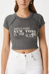 Kadın Fifth Yıkamalı Antrasit Crop Top