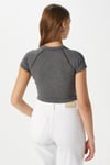 Kadın Fifth Yıkamalı Antrasit Crop Top