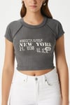 Kadın Fifth Yıkamalı Antrasit Crop Top
