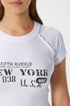 Kadın Fifth Yıkamalı Beyaz Crop Top