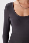 Kadın Heat Lux Touch U Yaka Antrasit Uzun Kol Soft Bluz
