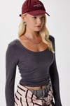 Kadın Heat Lux Touch U Yaka Antrasit Uzun Kol Soft Bluz