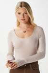 Kadın Heat Lux Touch U Yaka Bej Uzun Kol Soft Bluz