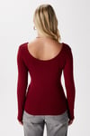 Kadın Heat Lux Touch U Yaka Bordo Uzun Kol Soft Bluz
