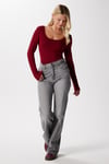 Kadın Heat Lux Touch U Yaka Bordo Uzun Kol Soft Bluz