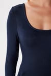Kadın Heat Lux Touch U Yaka Lacivert Uzun Kol Soft Bluz