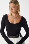 Kadın Heat Lux Touch U Yaka Siyah Uzun Kol Soft Bluz