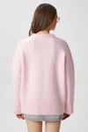 Kadın Homy Yumuşacık Bisiklet Yaka Soft Pembe Oversize Triko Kazak