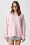 Kadın Homy Yumuşacık Bisiklet Yaka Soft Pembe Oversize Triko Kazak