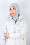 Kadın İpli Gri Balaclava Triko Bere / Başlık