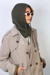 Kadın İpli Haki Balaclava Triko Bere / Başlık