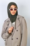 Kadın İpli Haki Balaclava Triko Bere / Başlık