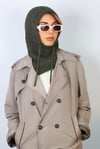 Kadın İpli Haki Balaclava Triko Bere / Başlık