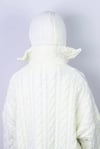 Kadın İpli Krem Balaclava Triko Bere / Başlık