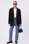 Kadın Jonas Astarlı Cepli Siyah Lux Oversize Blazer Ceket