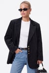 Kadın Jonas Astarlı Cepli Siyah Lux Oversize Blazer Ceket